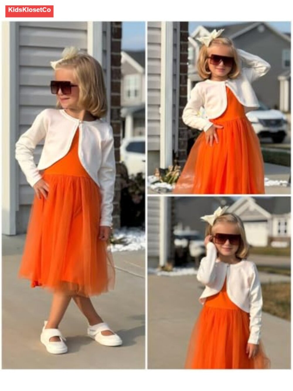 Girls Open Front Shrug Cardigan Knit Bolero with Button Closure - Picture 3 of 6